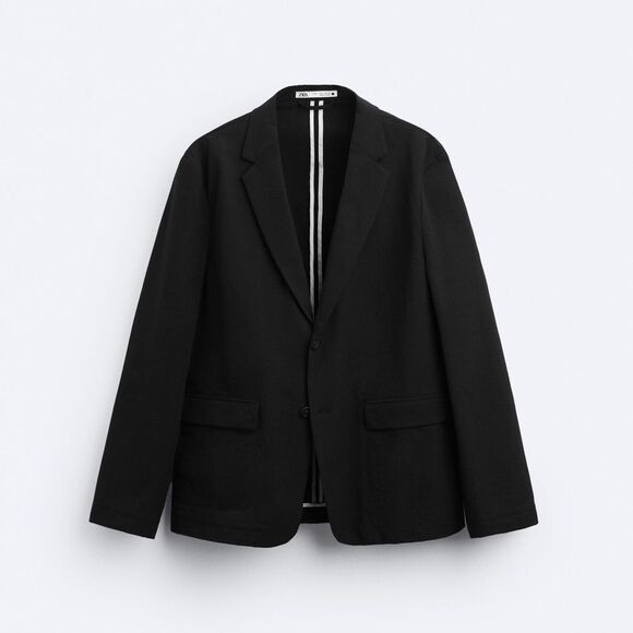Zara Men’s SEERSUCKER BLAZER NWT - Picture 5 of 9